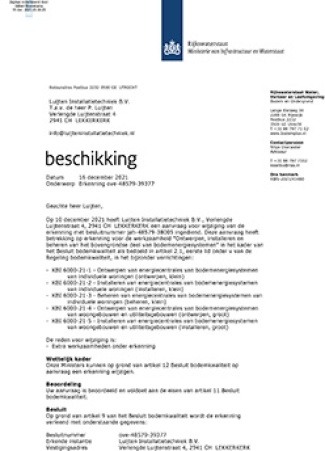 Erkenning Rijkswaterstaat bodem + 16 december 2021